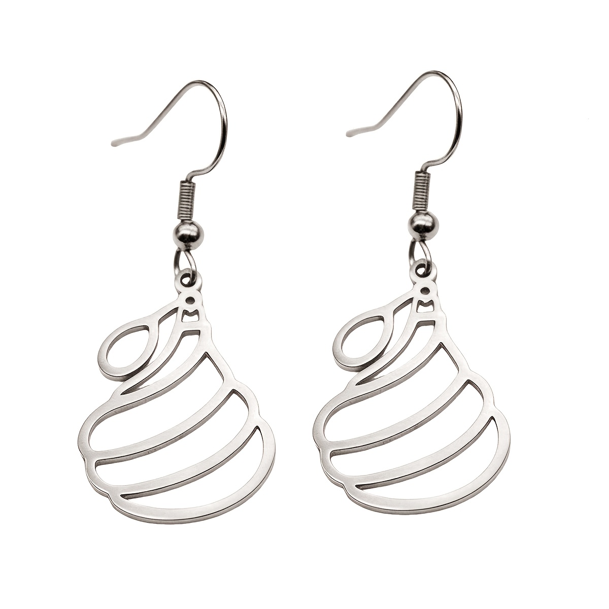 Women's Minimalist Hollow Line Ice Cream Dangle Hook Earrings